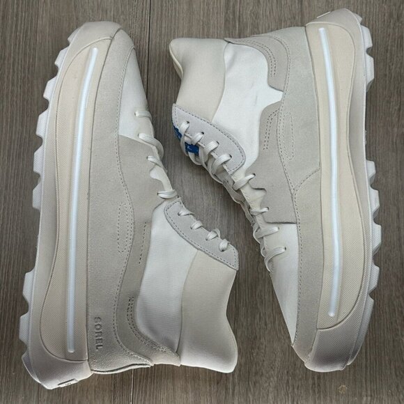 Sorel Shoes Womens Sz 12 Out N' About 503 Lace Up Mid Sneaker Suede Off White - Picture 9 of 12